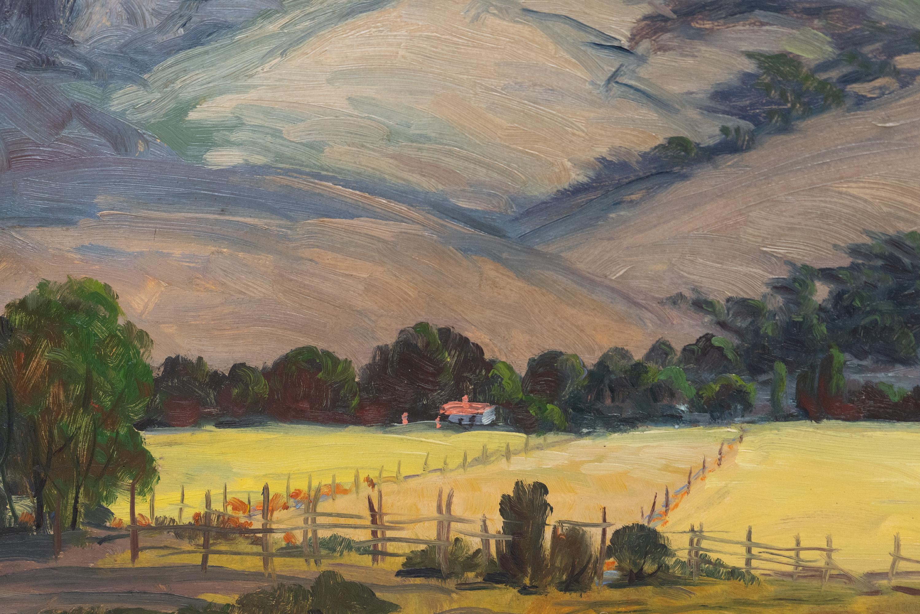 Fields and Mountains - American Modern Painting by Cornelius Salisbury