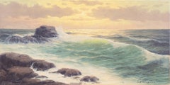 'Pacific Breakers at Sunset', olio costiero di metà secolo