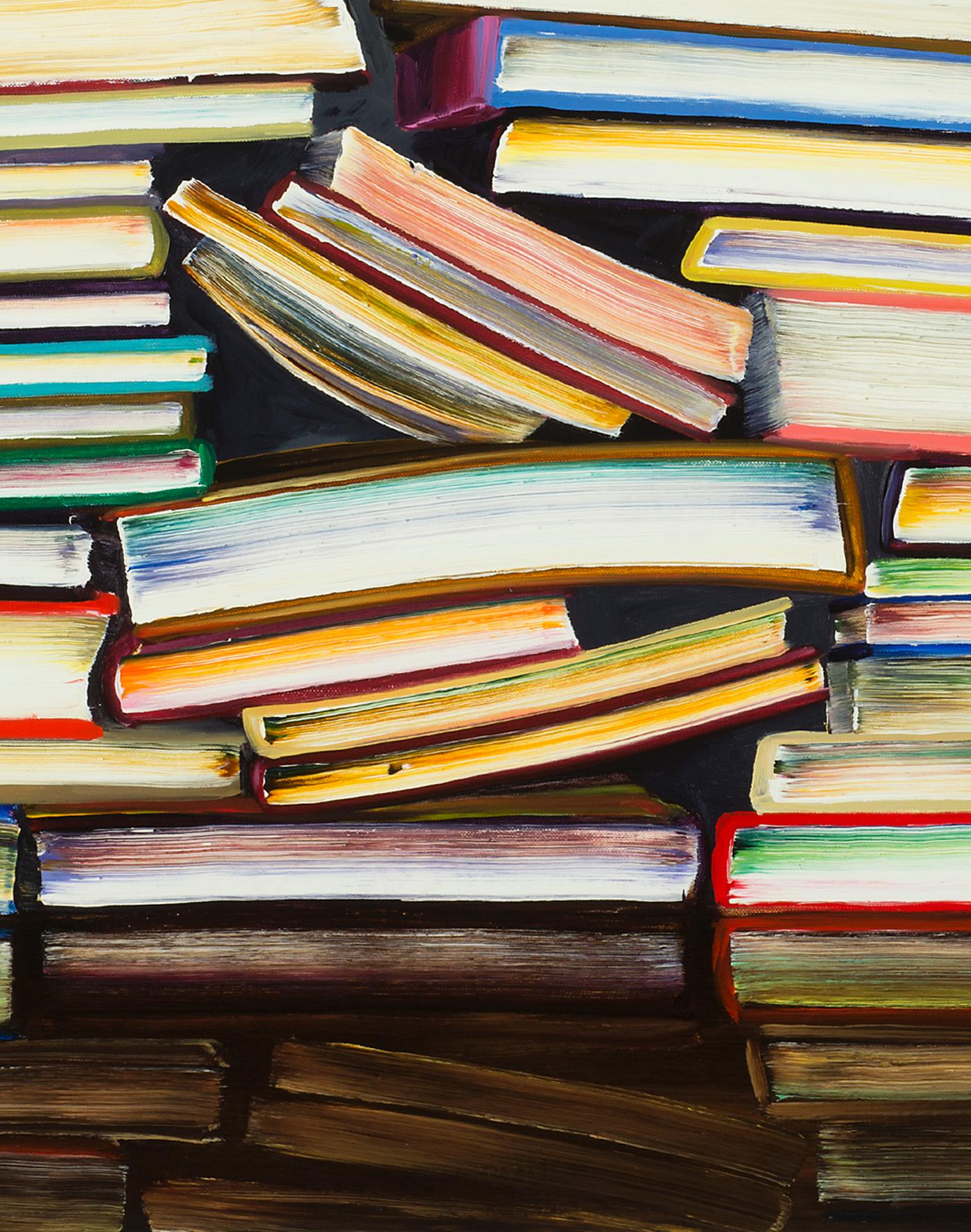 Stack of Books - Painting by Cornelius Volker