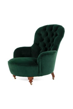 Poltrona in velluto verde Cornelius V. Smith