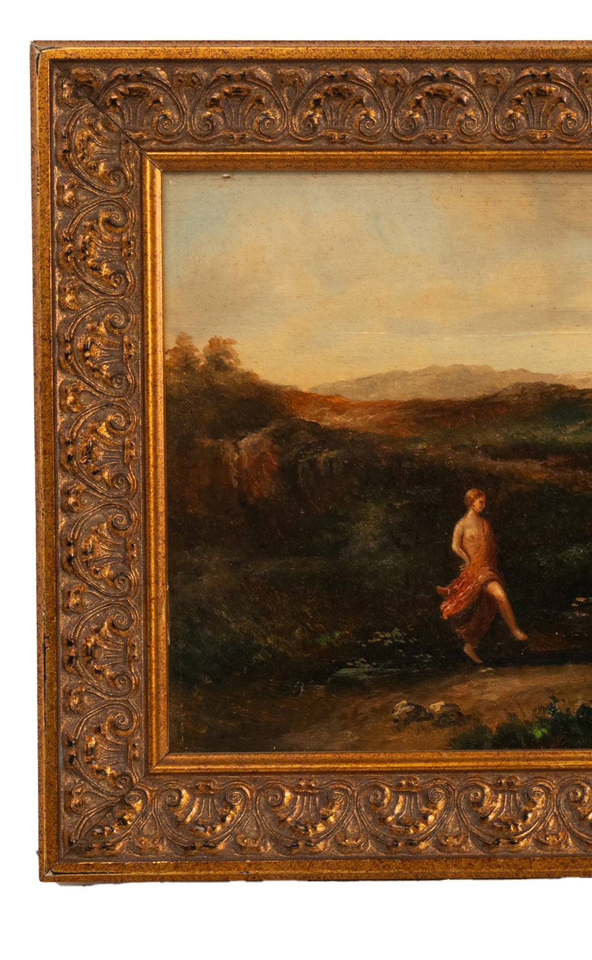 Ancienne peinture néoclassique du 19ème siècle - Dansant des nymphes - 1850 - Maîtres anciens Painting par Cornelius van Poelenburgh