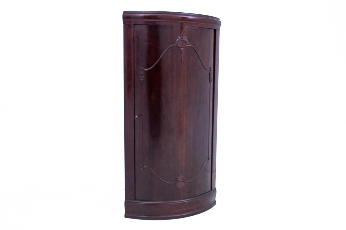 Mahogany Corner Biedermeier Cabinet from 1928, Northern Europe For Sale