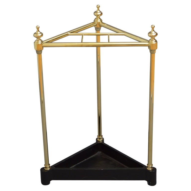 Corner Brass Umbrella Stand For Sale at 1stDibs corner umbrella stand