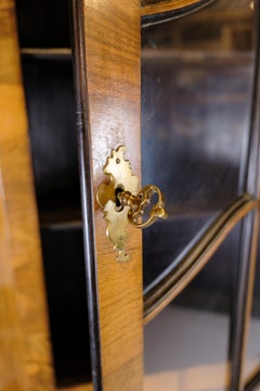 Corner Cabinet In Baroque Style Made In Walnut & Glass Door With Bars