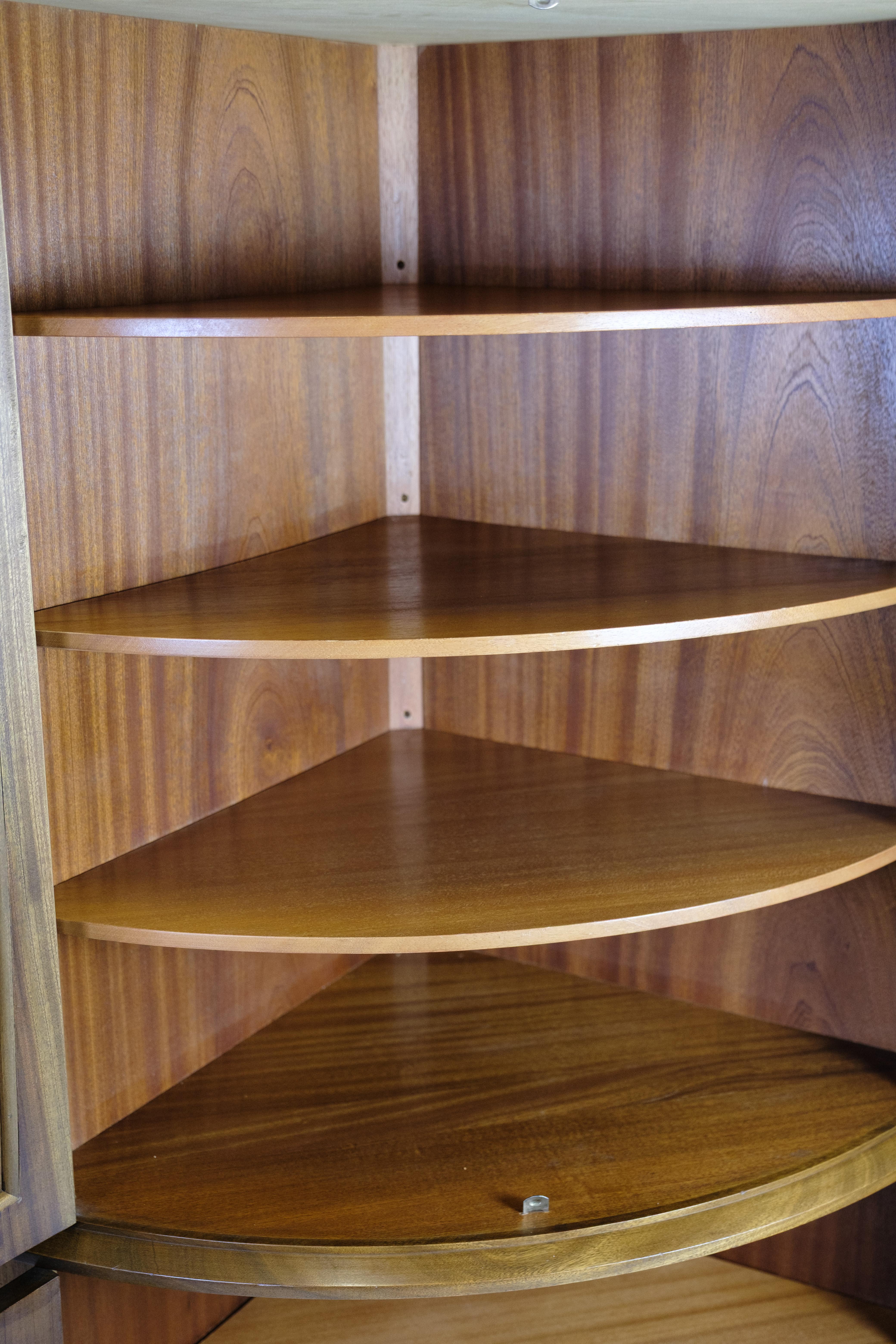Mid-Century Modern Corner Cabinet In Teak, Danish Design For Peterson Furniture From 1960s For Sale