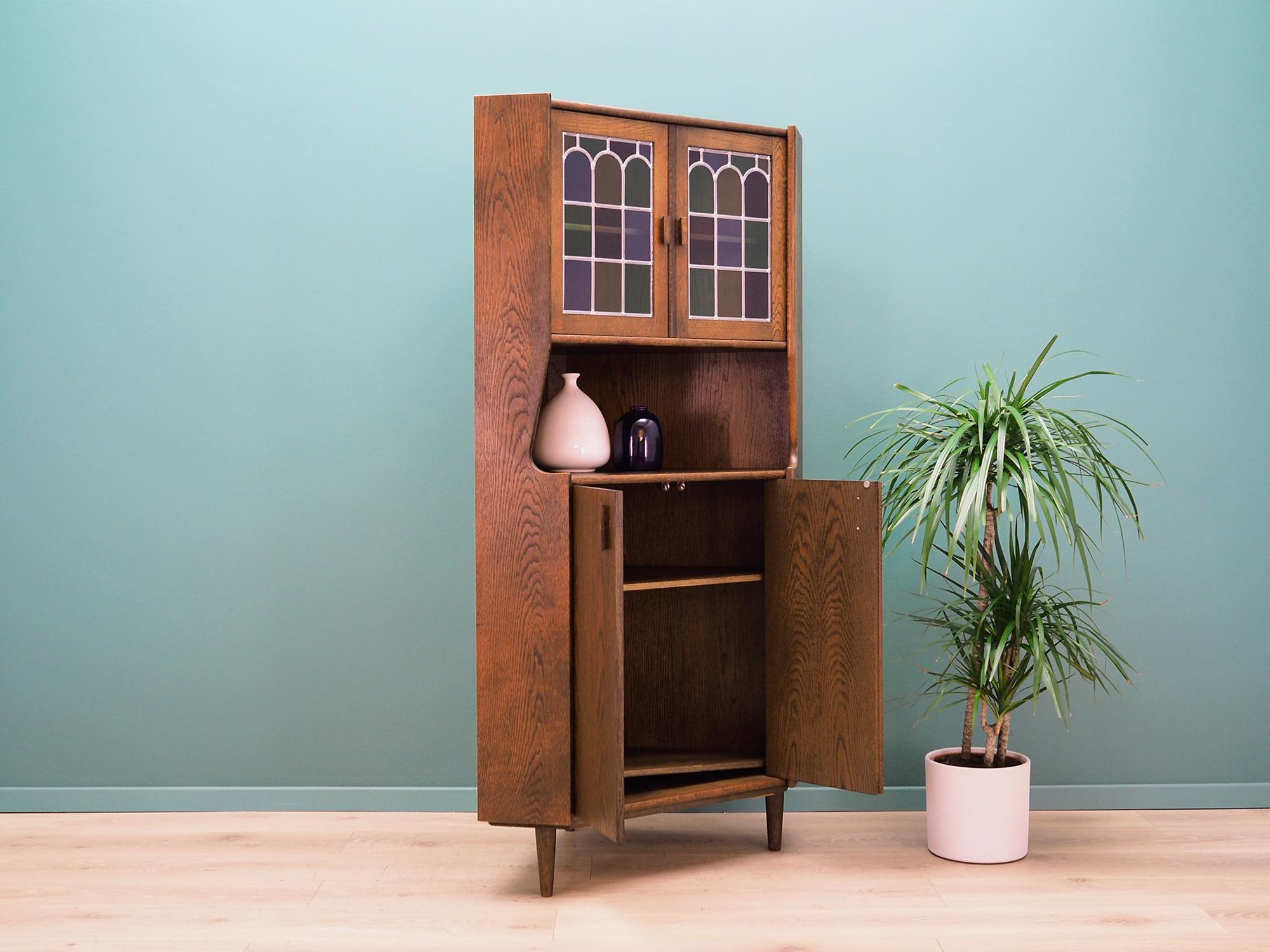 Veneer Corner Cabinet Oak, Danish Design, 1960s For Sale