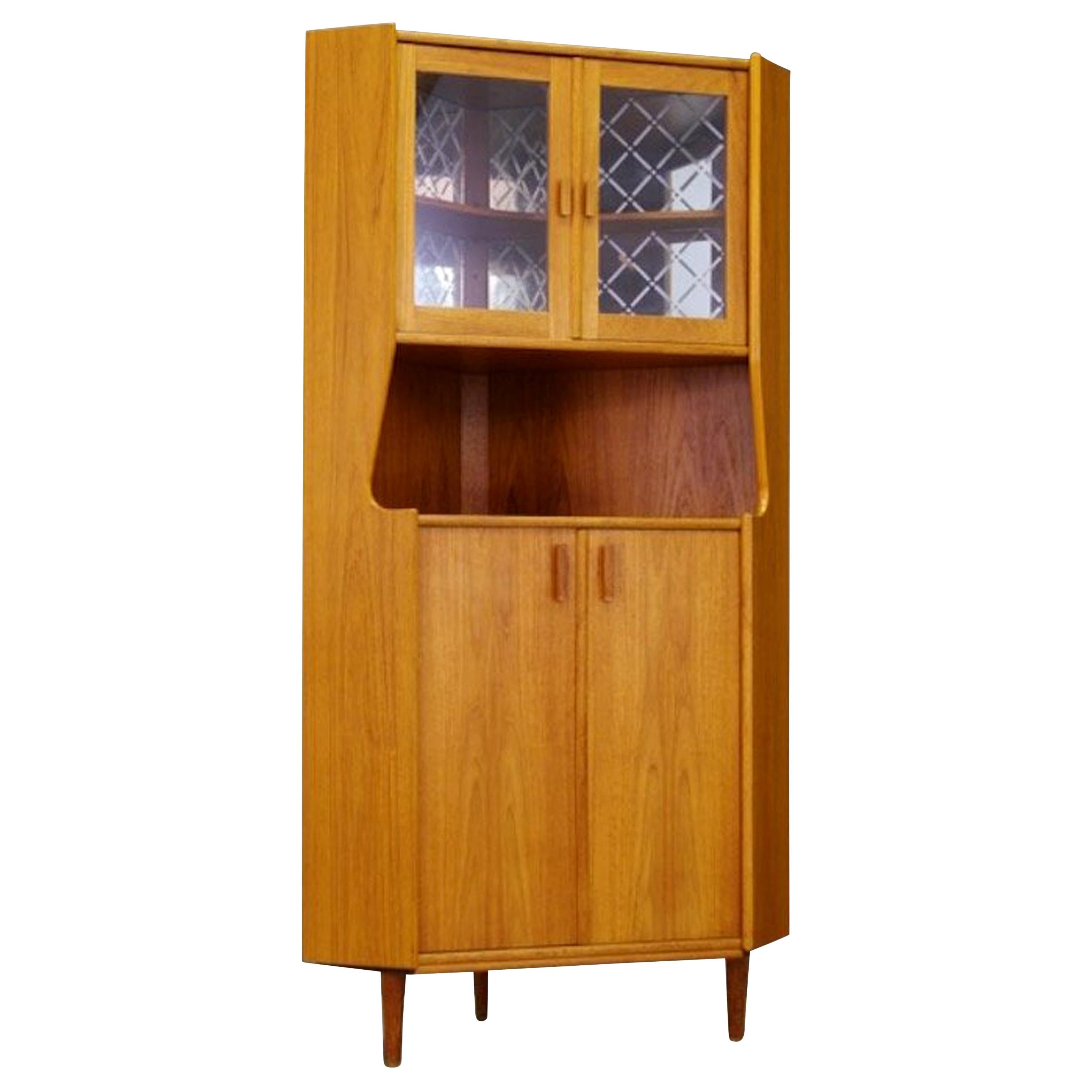 Corner Cabinet Teak Danish Design Vintage, 1960s For Sale