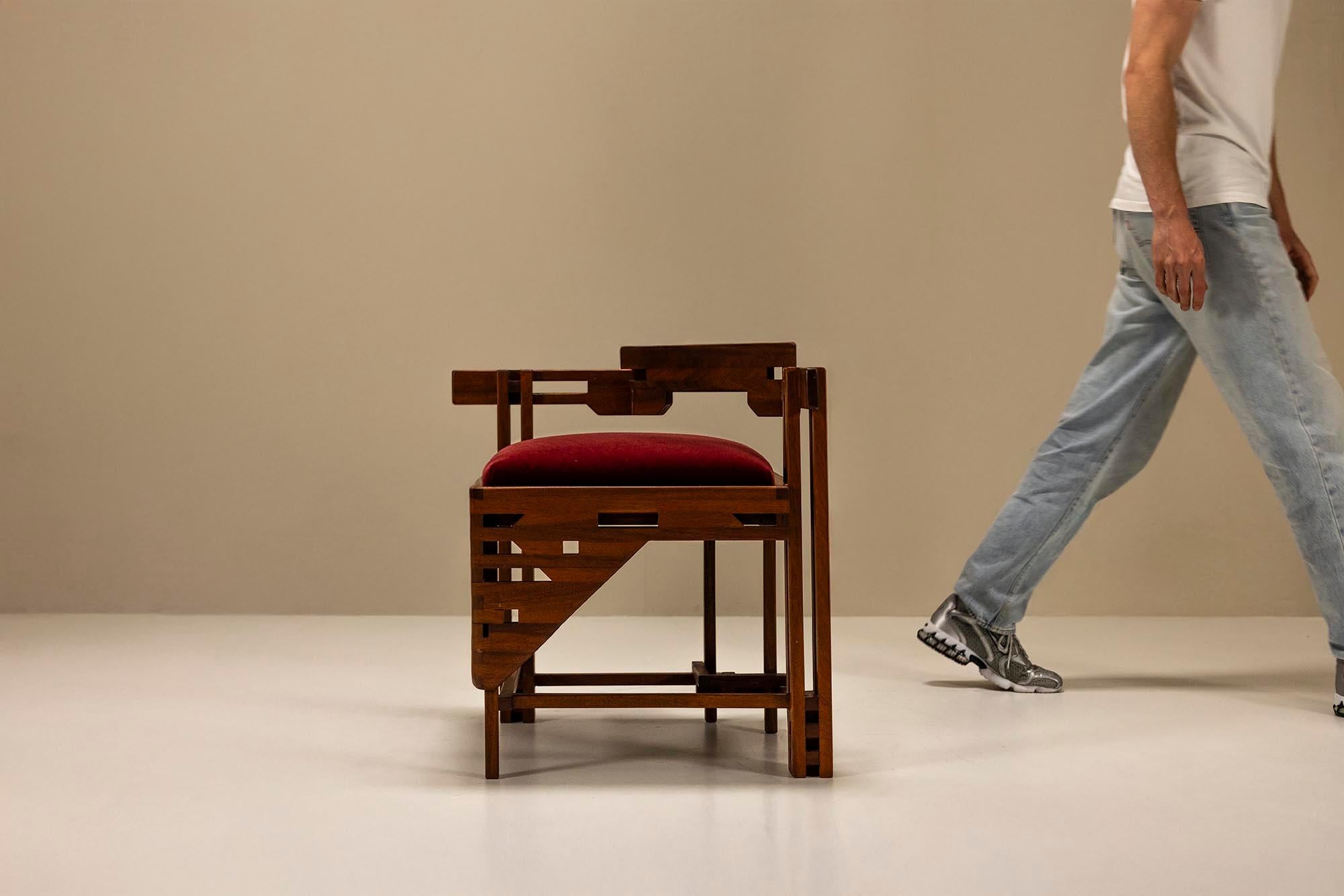 Legno Corner Chair in Art Deco Style in vendita