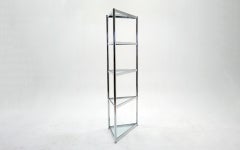Corner Chrome and Glass Etagere / Shelves in the Style of Milo Baughman
