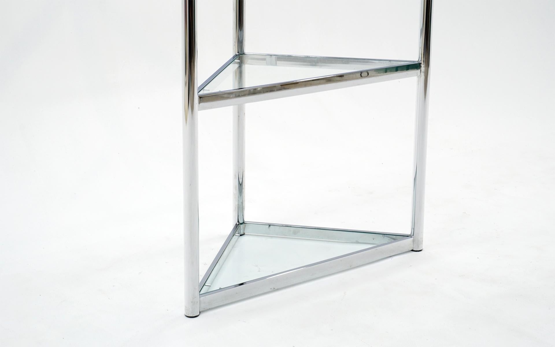 corner etagere glass shelves