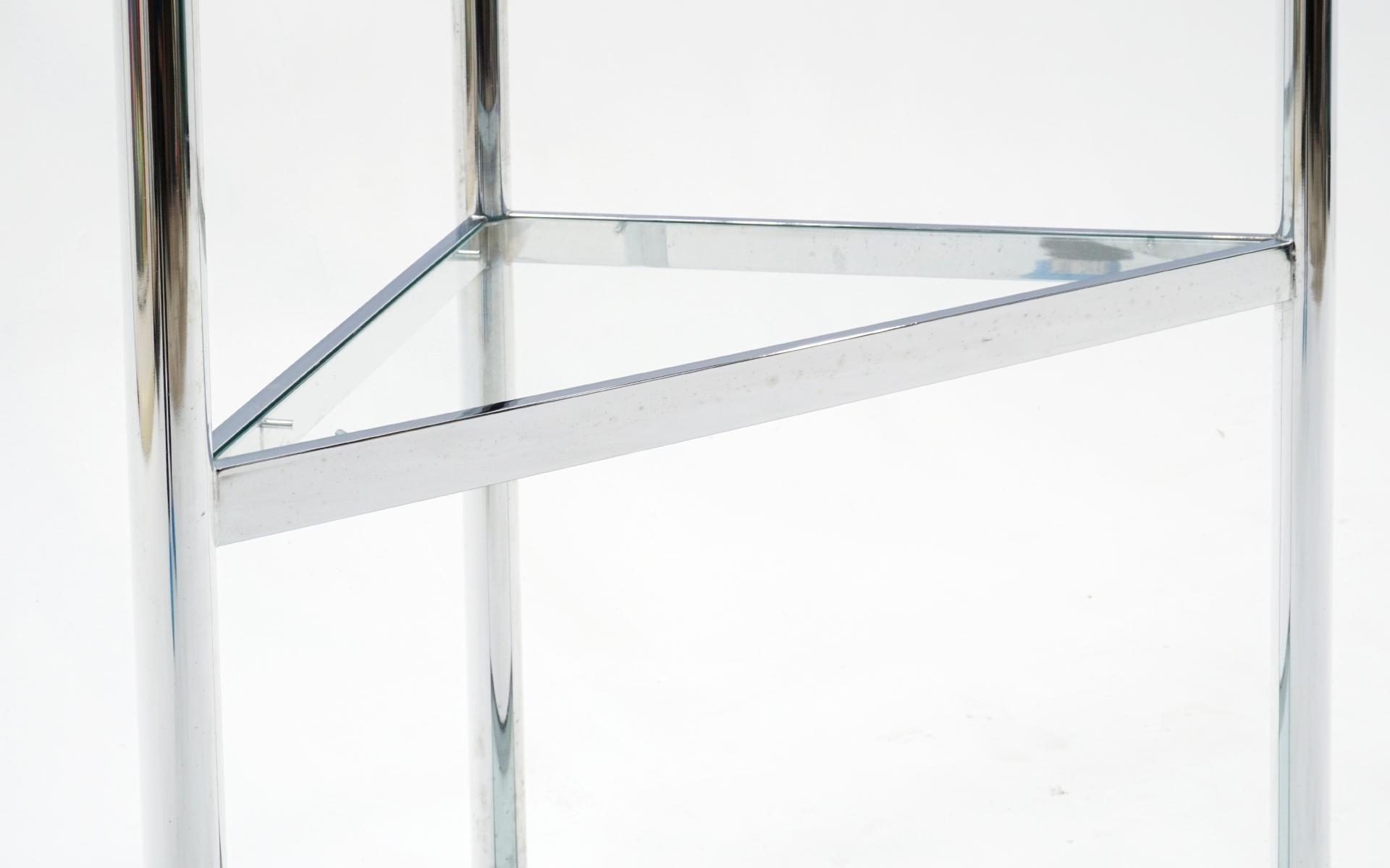 glass corner etagere