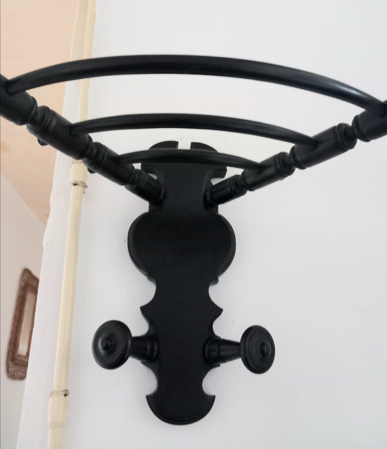 Corner Coat and Hat Rack Very Original, 19th Century Ebonized Chestnut