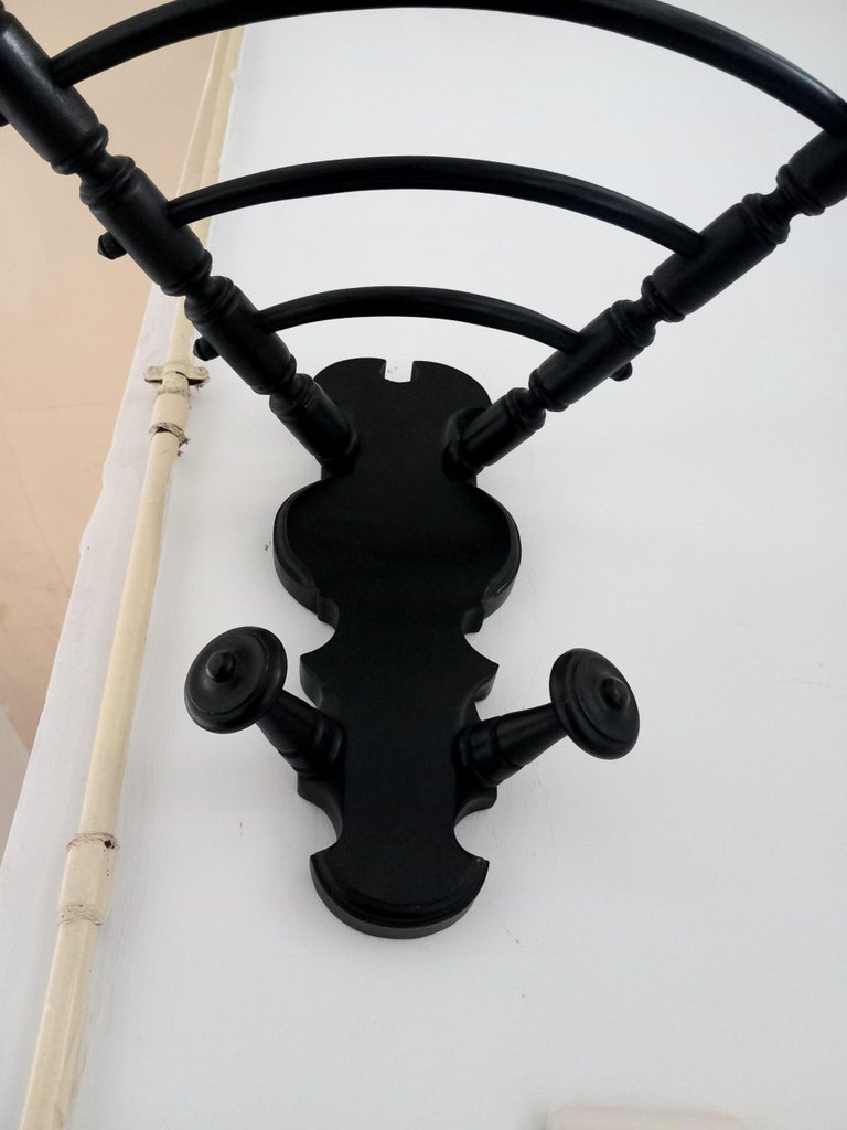Corner Coat and Hat Rack Very Original, 19th Century Ebonized Chestnut