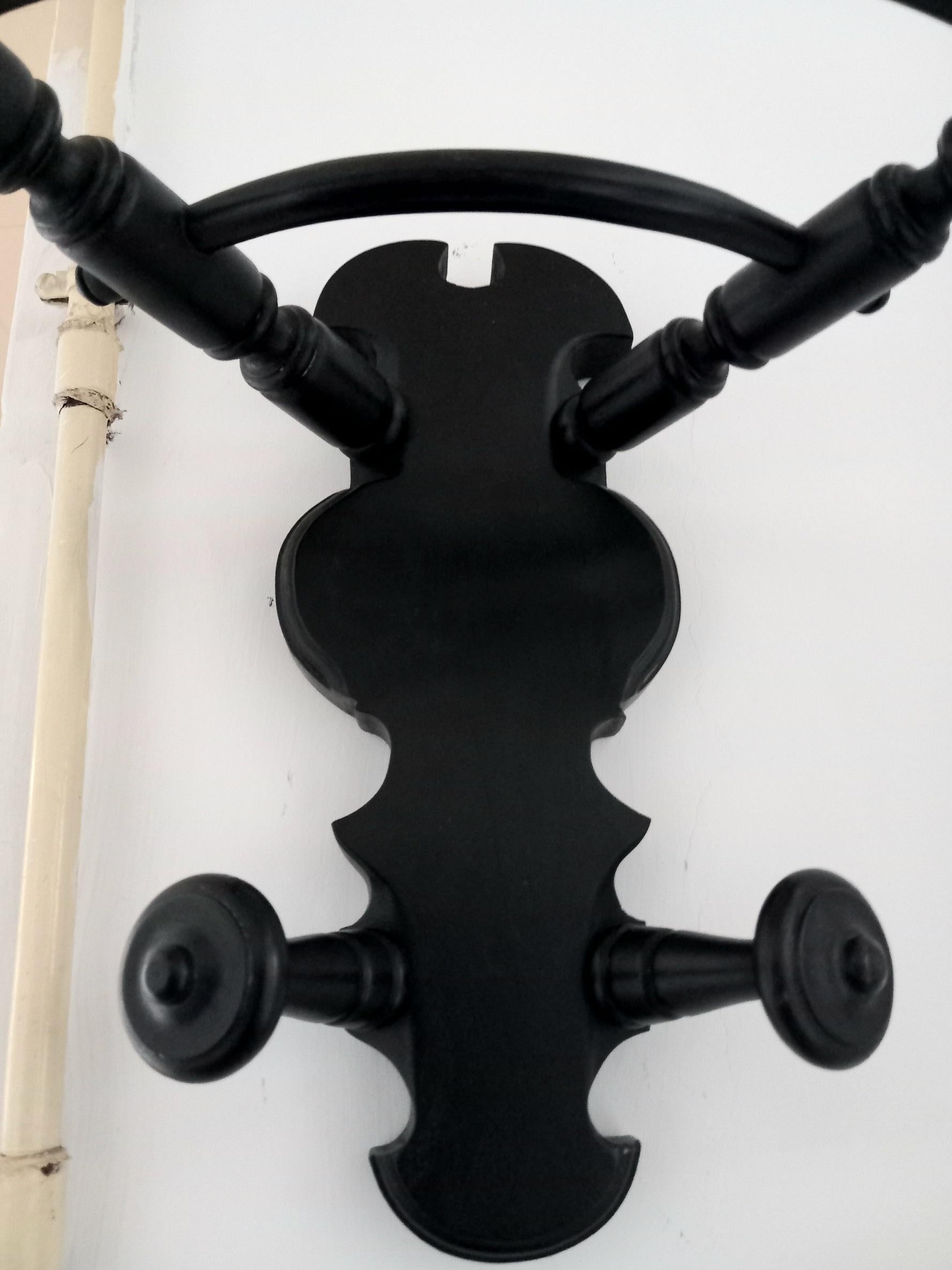 Spanish Corner Coat and Hat Rack Very Original, 19th Century Ebonized Chestnut Wood For Sale