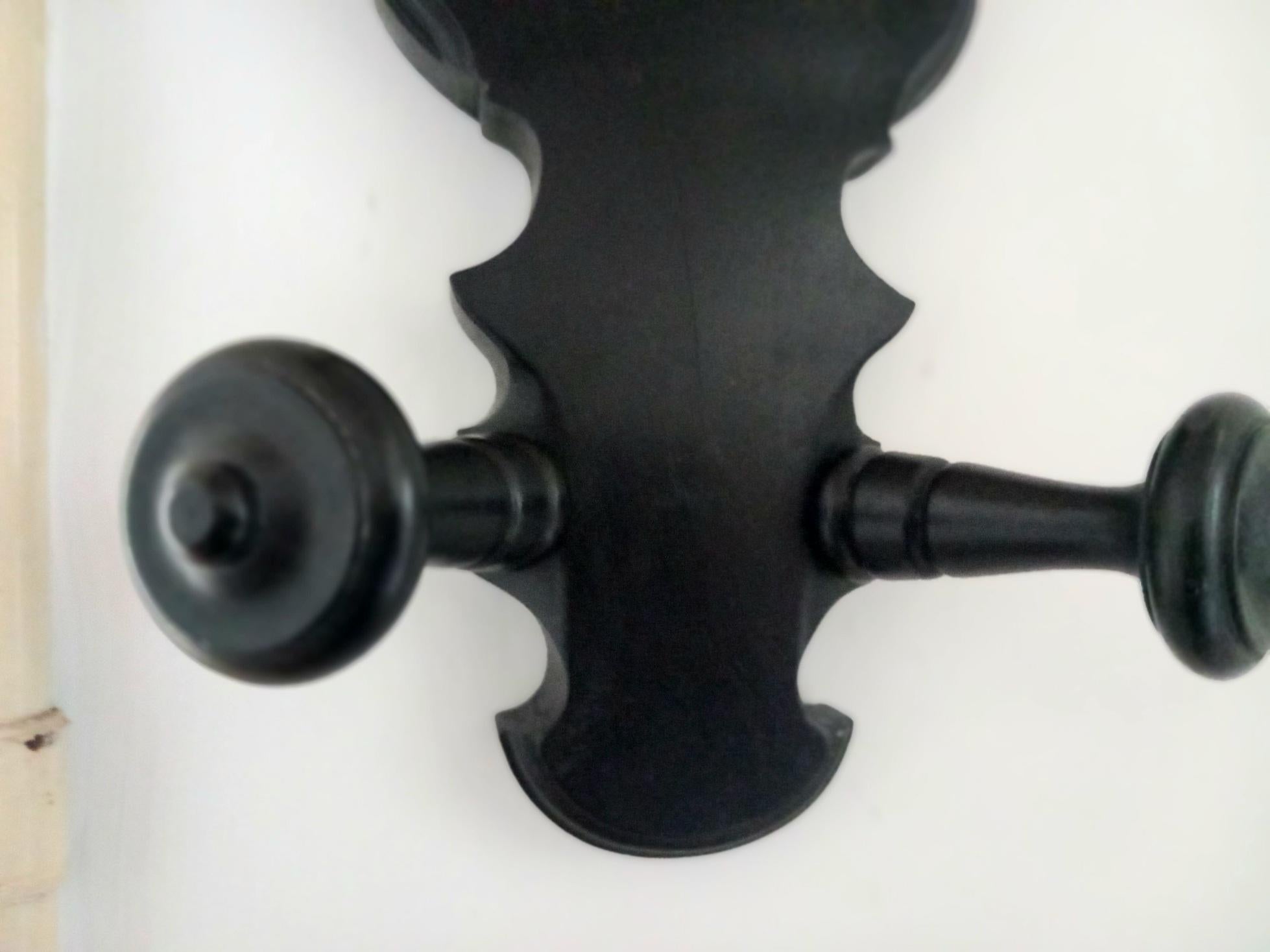 Corner Coat and Hat Rack Very Original, 19th Century Ebonized Chestnut Wood For Sale 1