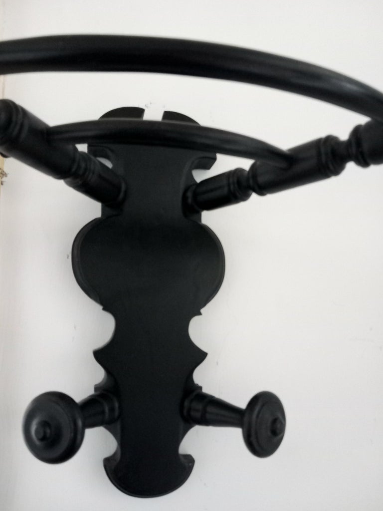 Corner Coat and Hat Rack Very Original, 19th Century Ebonized Chestnut