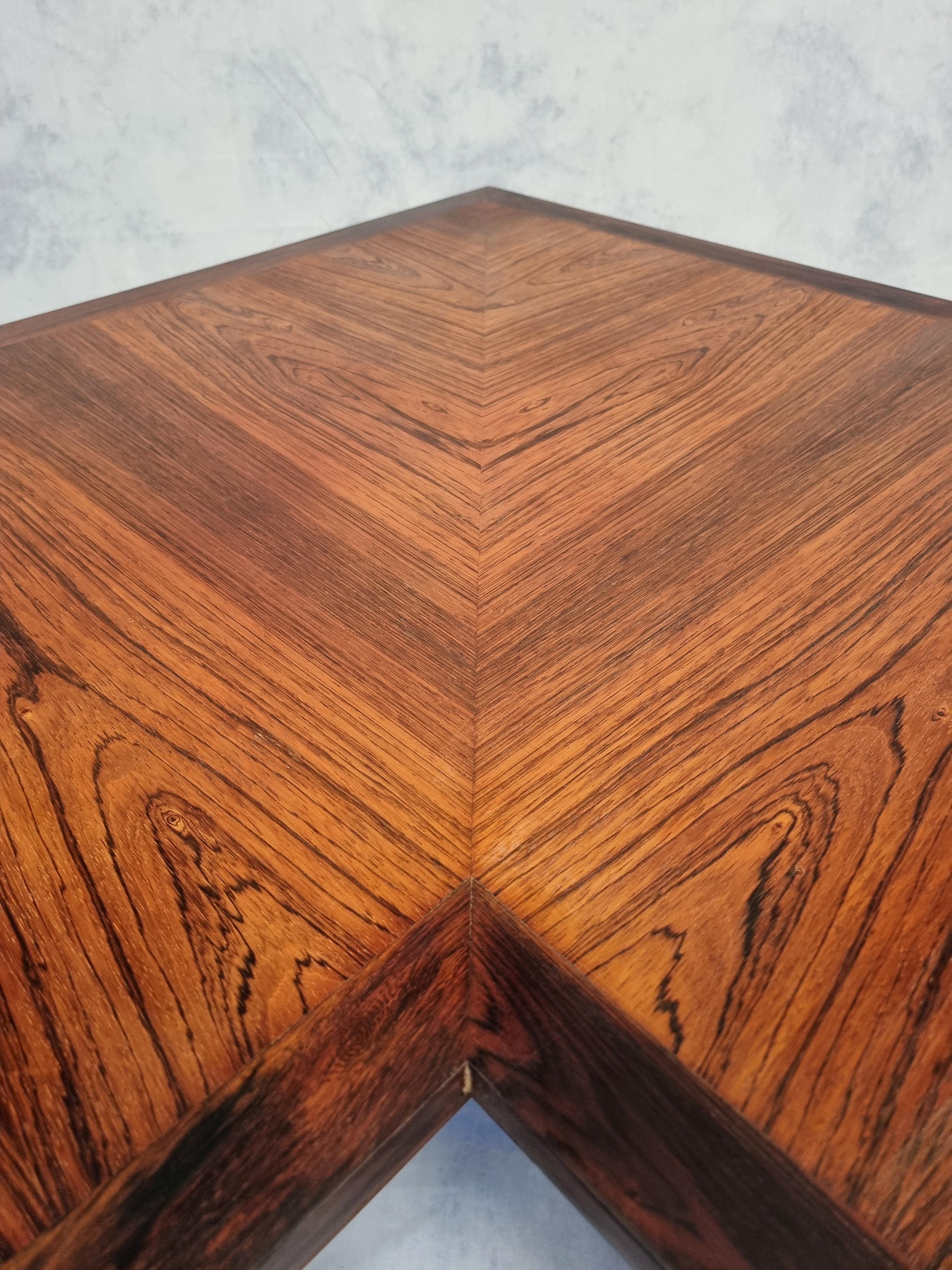 Inlay Corner Coffee Table - Ole Knudsen & Torben Lind For France & Son - Rosewood - Ca For Sale