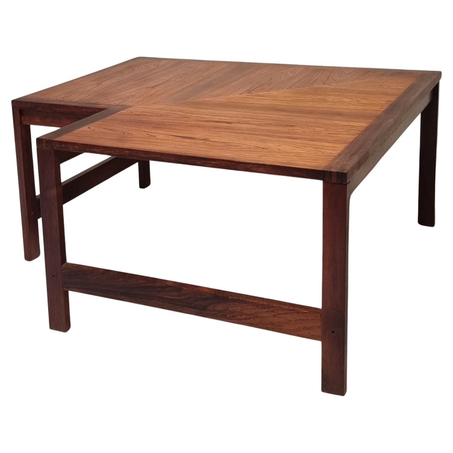 Corner Coffee Table - Ole Knudsen & Torben Lind For France & Son - Rosewood - Ca For Sale