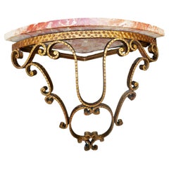 Eck-Konsolentisch von Pier Luigi Colli mit Sockel aus rotem Marmor aus Verona