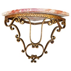 Console d'angle de Pier Luigi Colli avec base en marbre rouge de Vérone