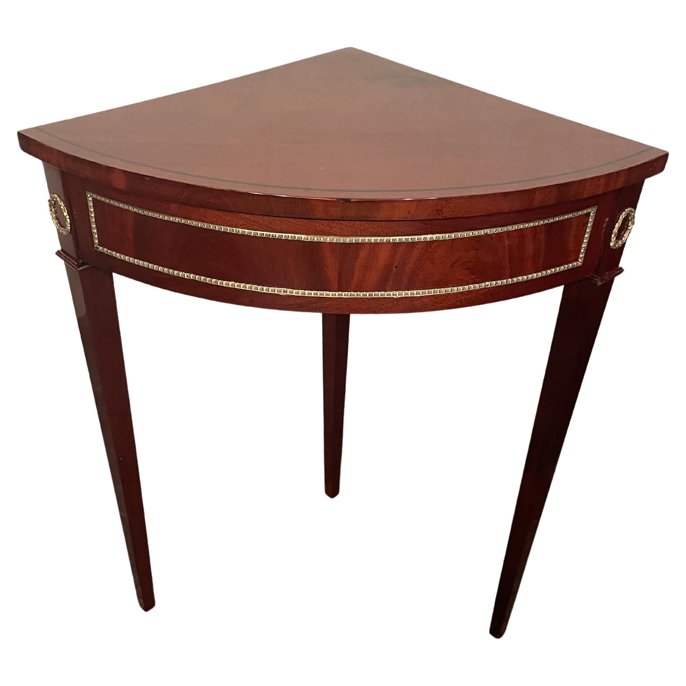 Corner Console Table, France 1800, Mahogany For Sale