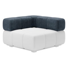 Corner backrest Contemporary Modular Sofa by Fabio Arcaini Leather Velvet