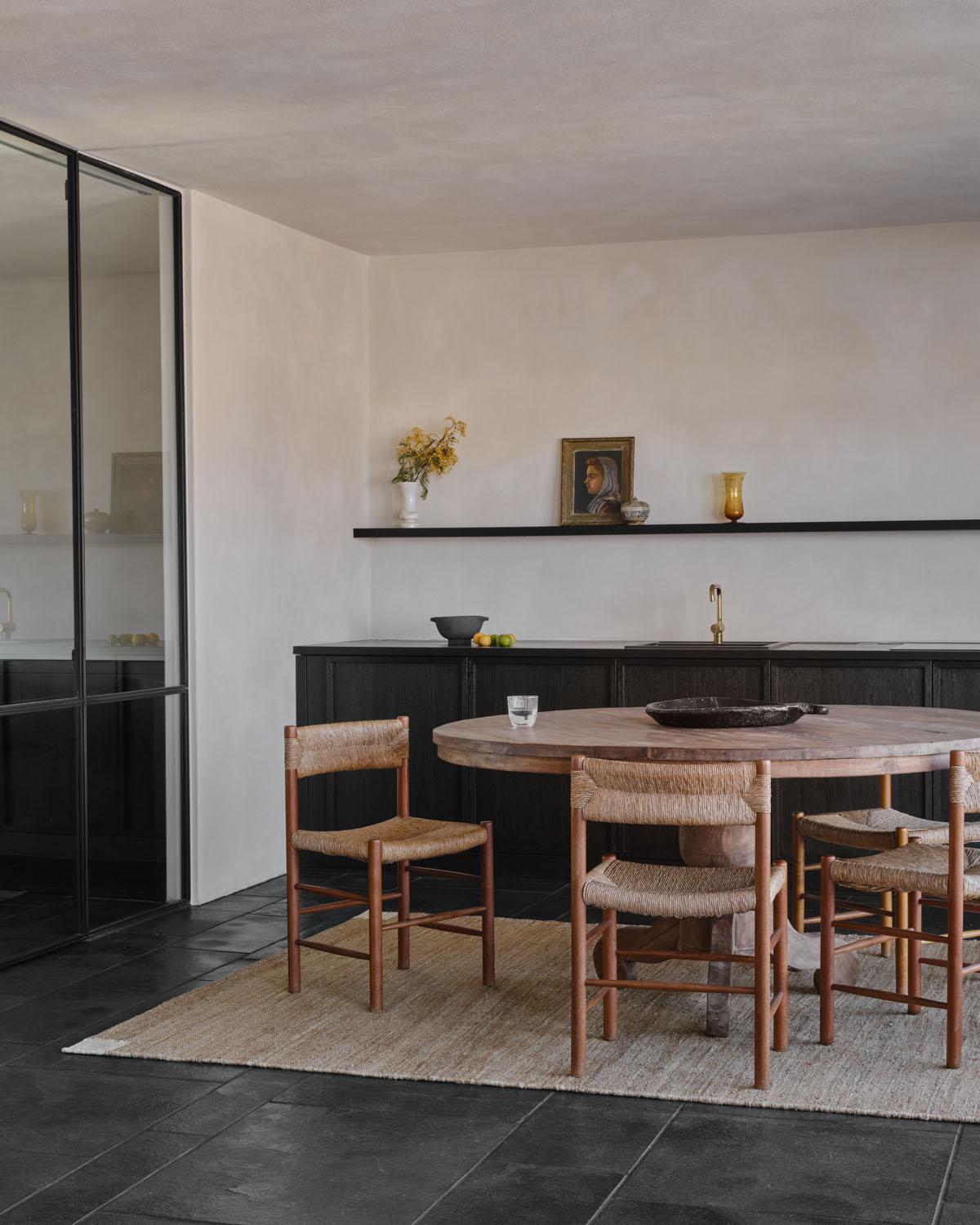 Cremefarbener Teppich „Corner“ im Jute-Stil im skandinavischen Design (Minimalistisch) im Angebot