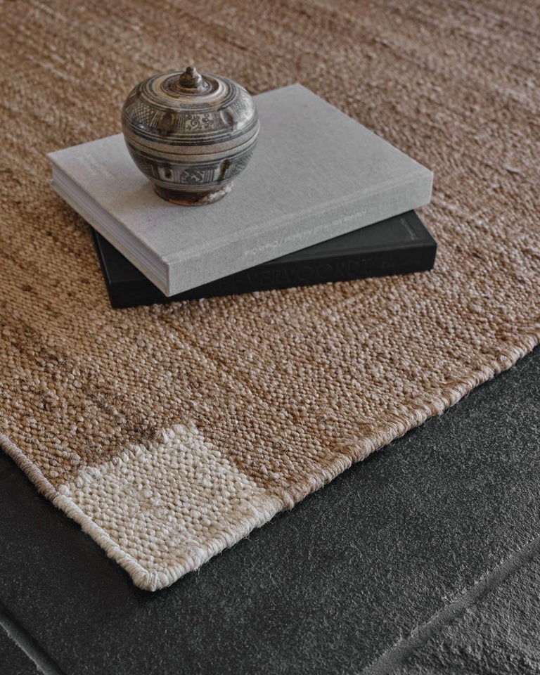 'Corner' Cream Jute Style Rug in Scandinavian Design For Sale at 1stDibs