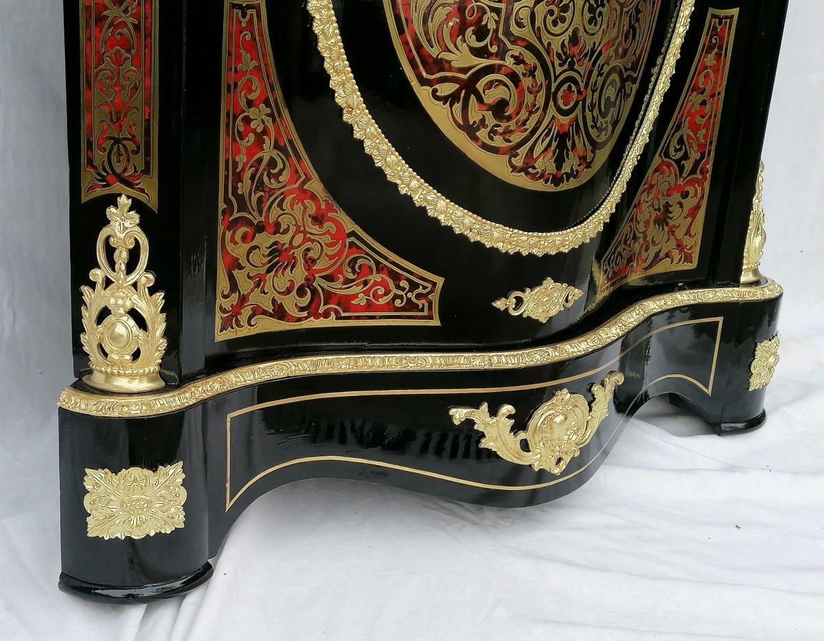 French Corner Cupboard Cabinet Napoleon III in Boulle Marquetry, France, 19th Century