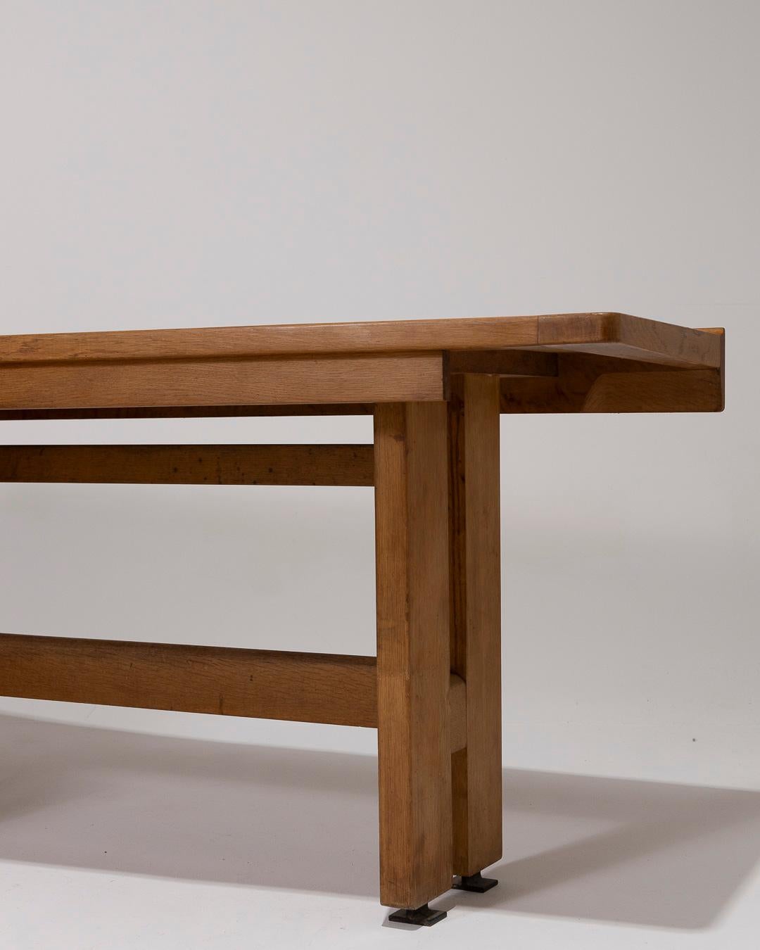 Corner desk in oak by Guillerme and Chambron, 1950s 9