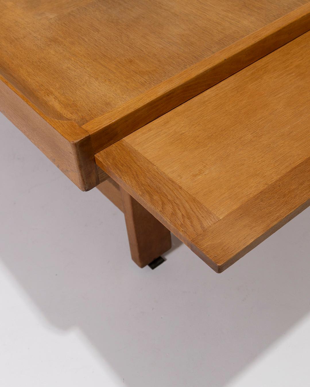 Corner desk in oak by Guillerme and Chambron, 1950s 13