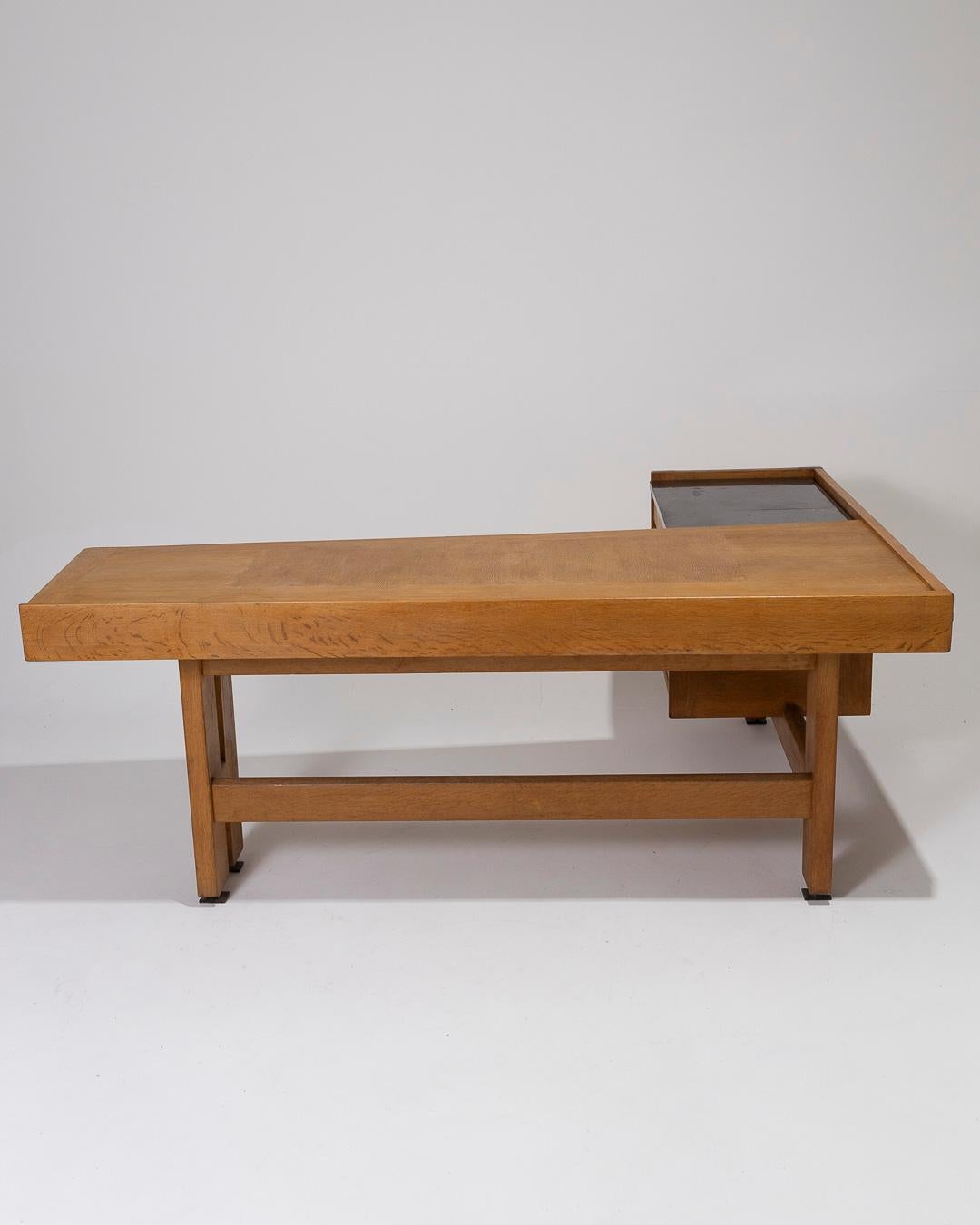20th Century Corner desk in oak by Guillerme and Chambron, 1950s