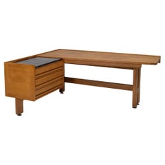 Corner desk in oak by Guillerme and Chambron, 1950s