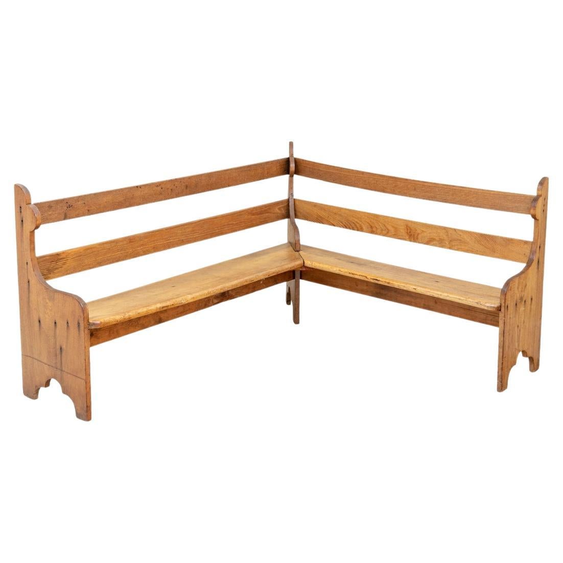 Antique Mixed Wood Children’s L Shaped Corner Bench