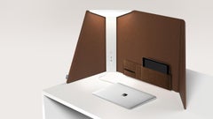 Corner Office Table Lamp 30 in Chestnut by Pablo Designs