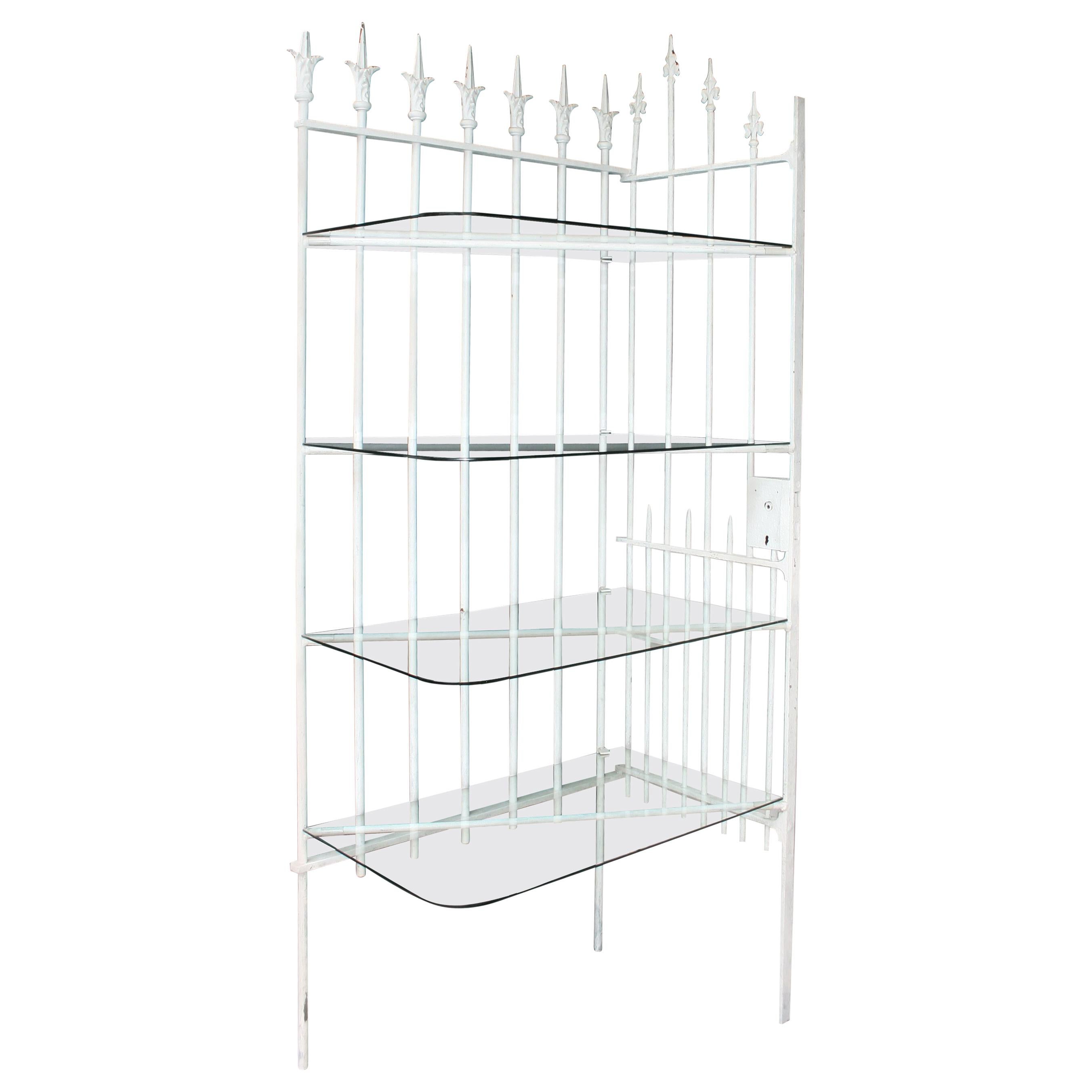 Corner Shelf Made of Old Fence Parts For Sale