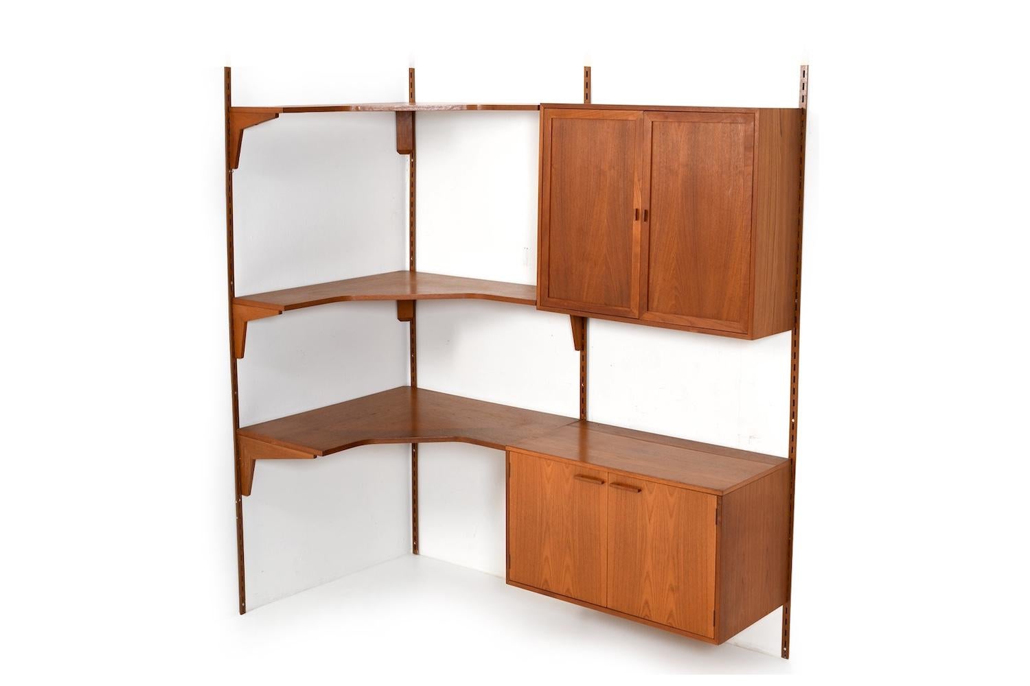 Scandinavian Modern Corner Shelf System in Teak by Kai Kristiansen for FM 1960s For Sale