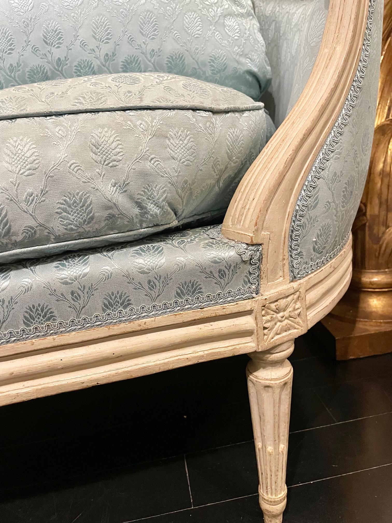 Sofá Banqueta de Esquina Atribuido a la Maison Jansen, Estilo Francés Luis XVI en venta 7