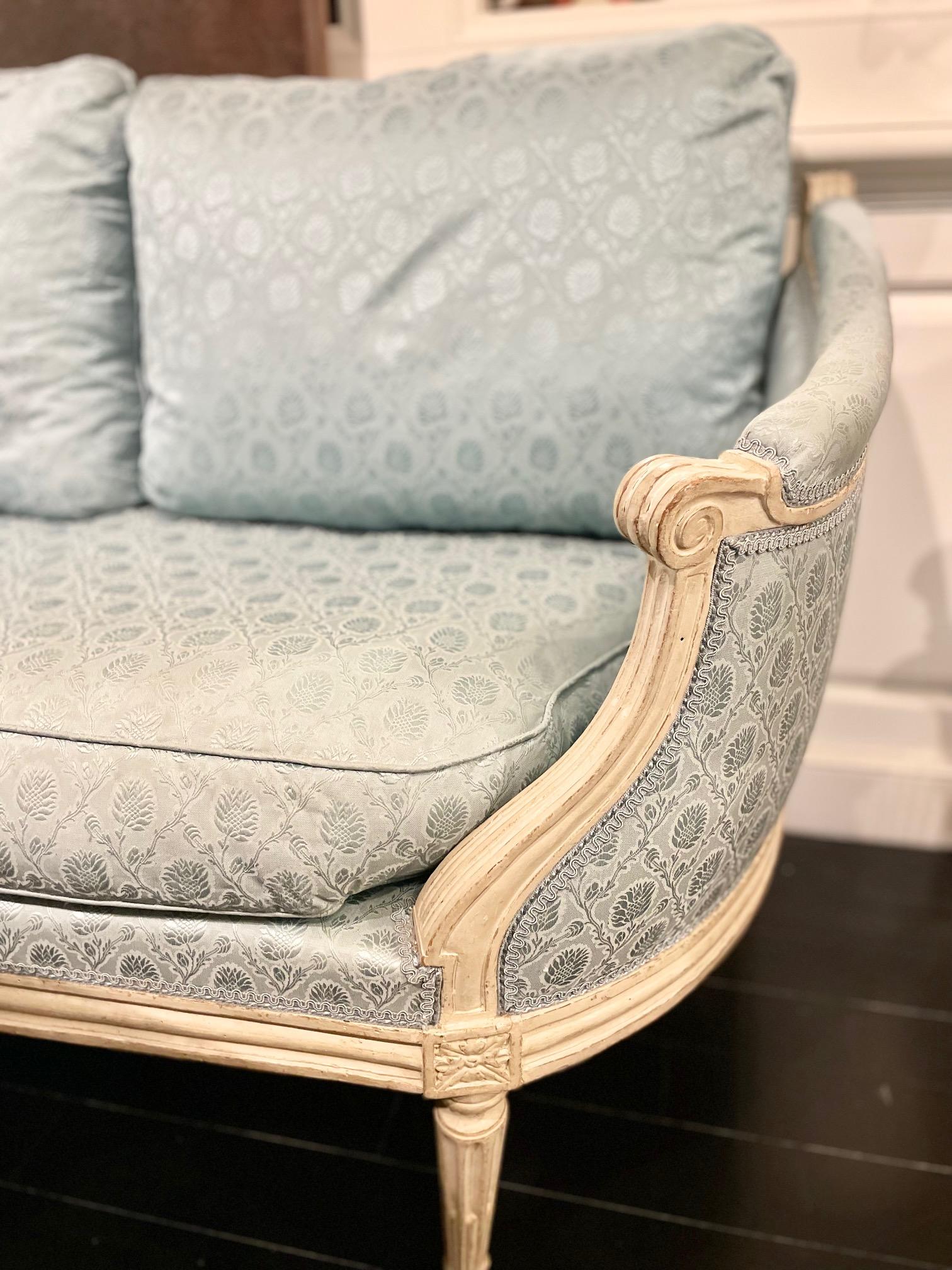 Sofá Banqueta de Esquina Atribuido a la Maison Jansen, Estilo Francés Luis XVI en venta 13
