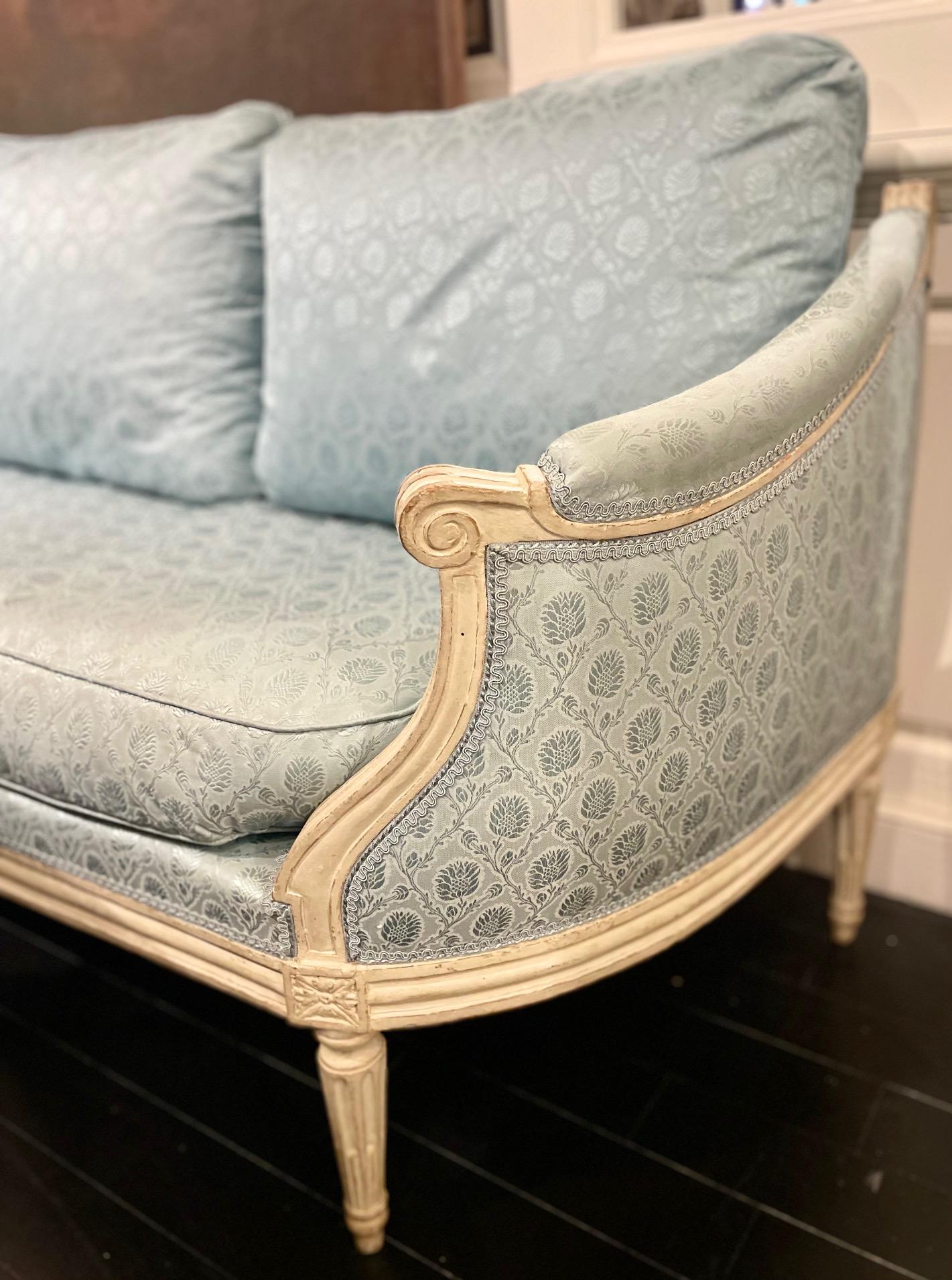 Sofá Banqueta de Esquina Atribuido a la Maison Jansen, Estilo Francés Luis XVI en venta 14