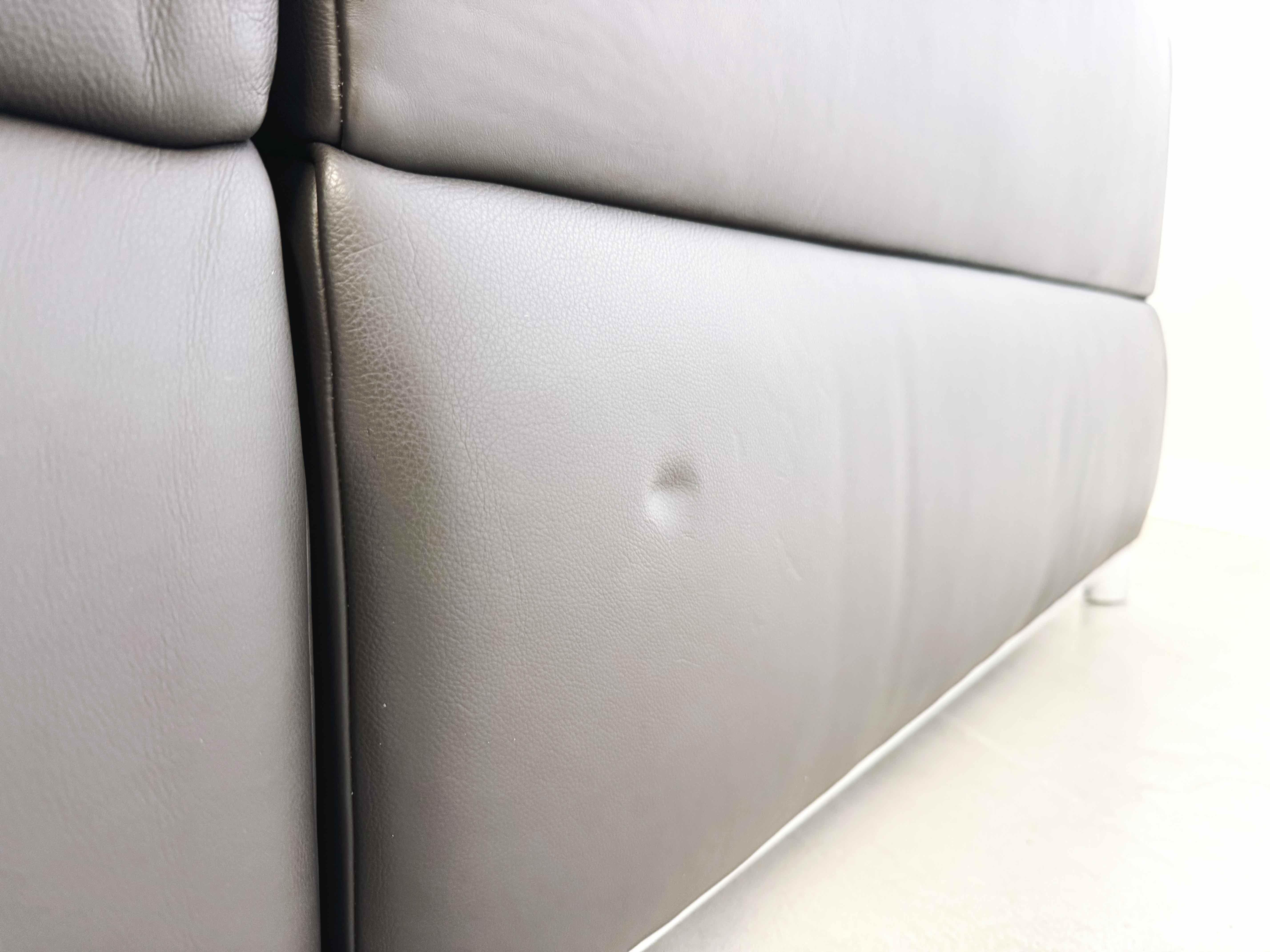Corner sofa couch with armchair Koinor Volare leather modern design 5