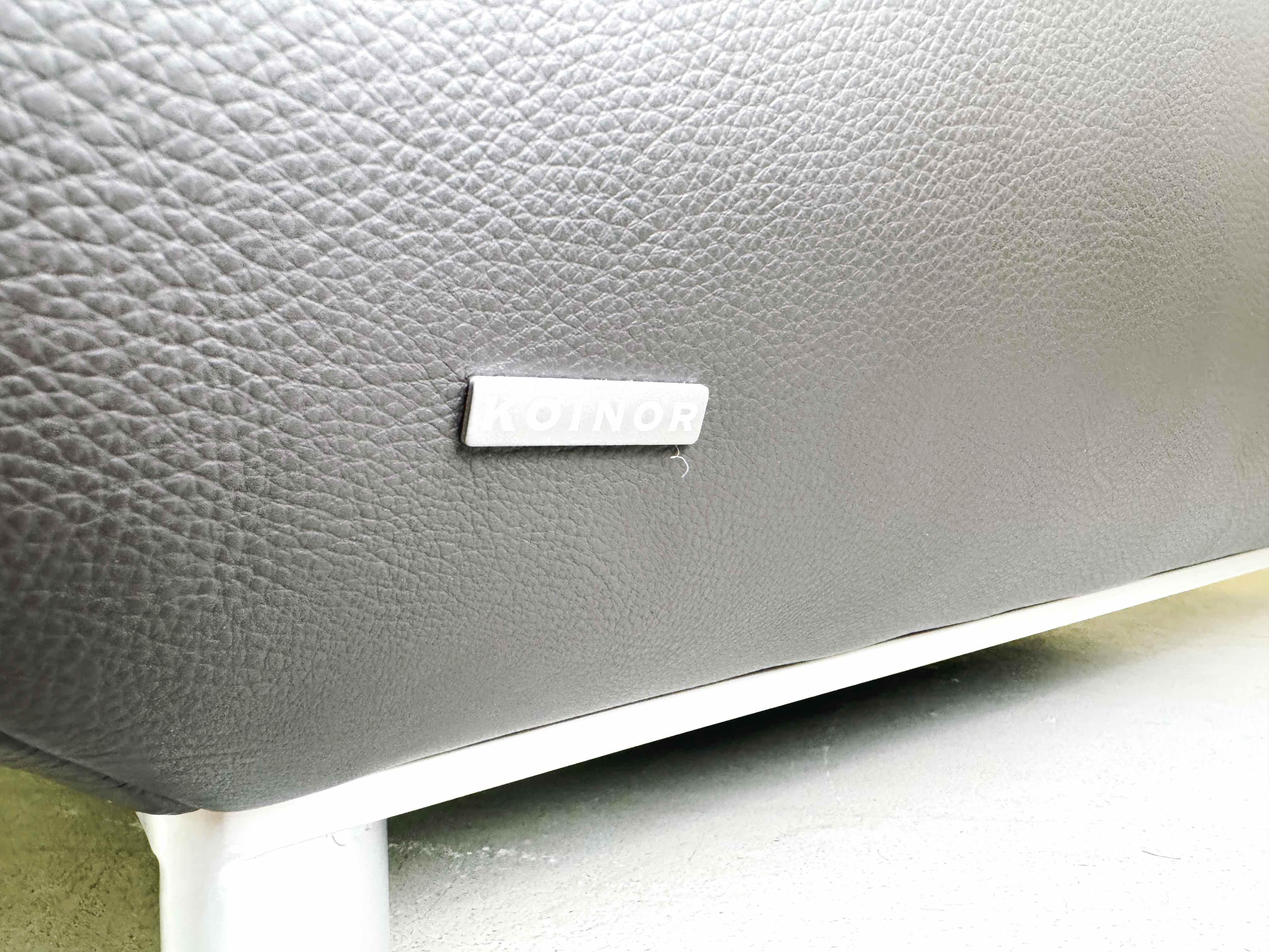 Corner sofa couch with armchair Koinor Volare leather modern design 10