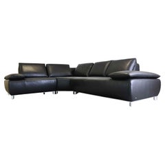 Corner sofa couch with armchair Koinor Volare leather modern design