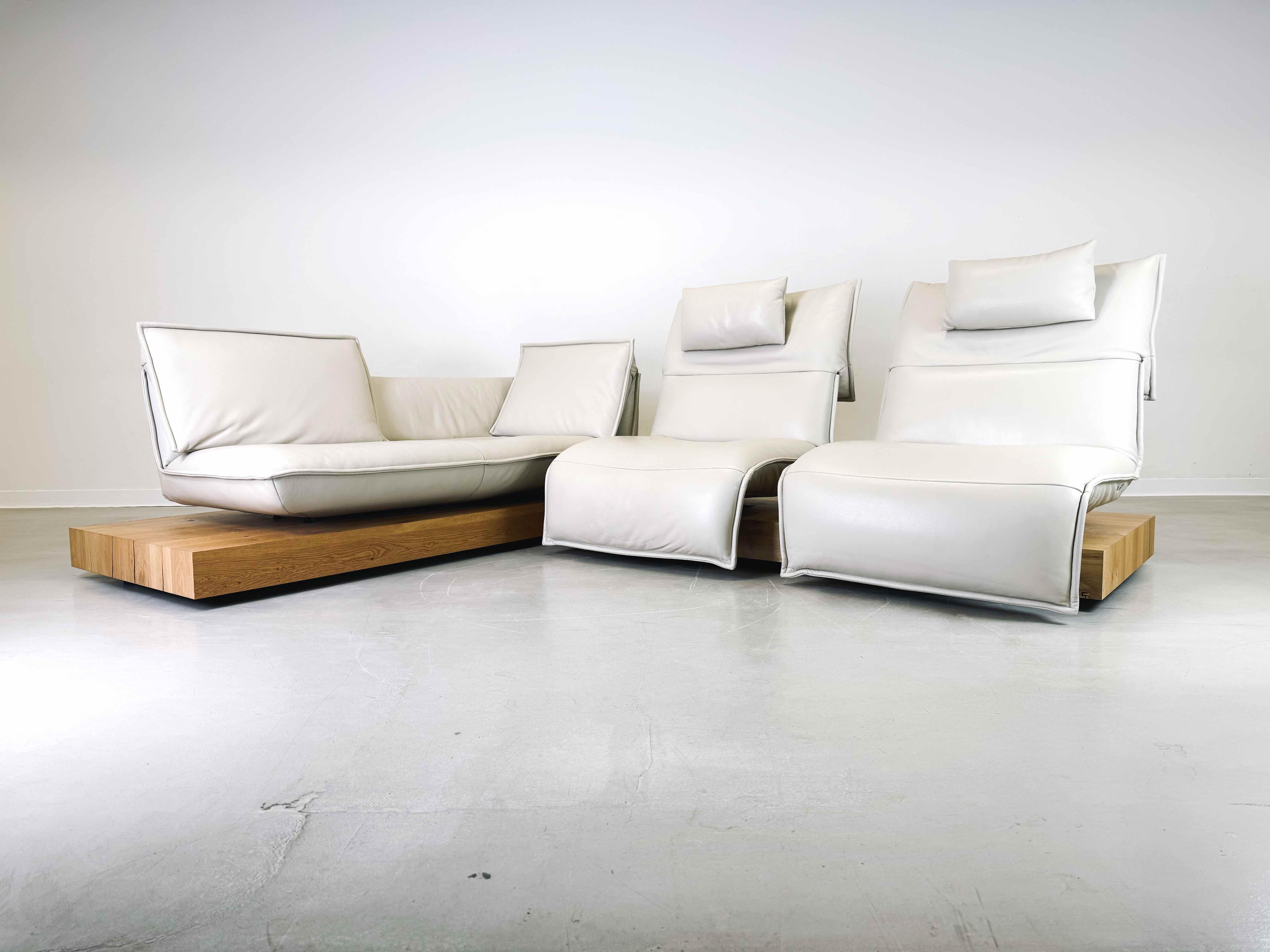 Post-Modern Corner sofa Koinor Free Motion Edit 3 Leather Couch Beamed Oak
