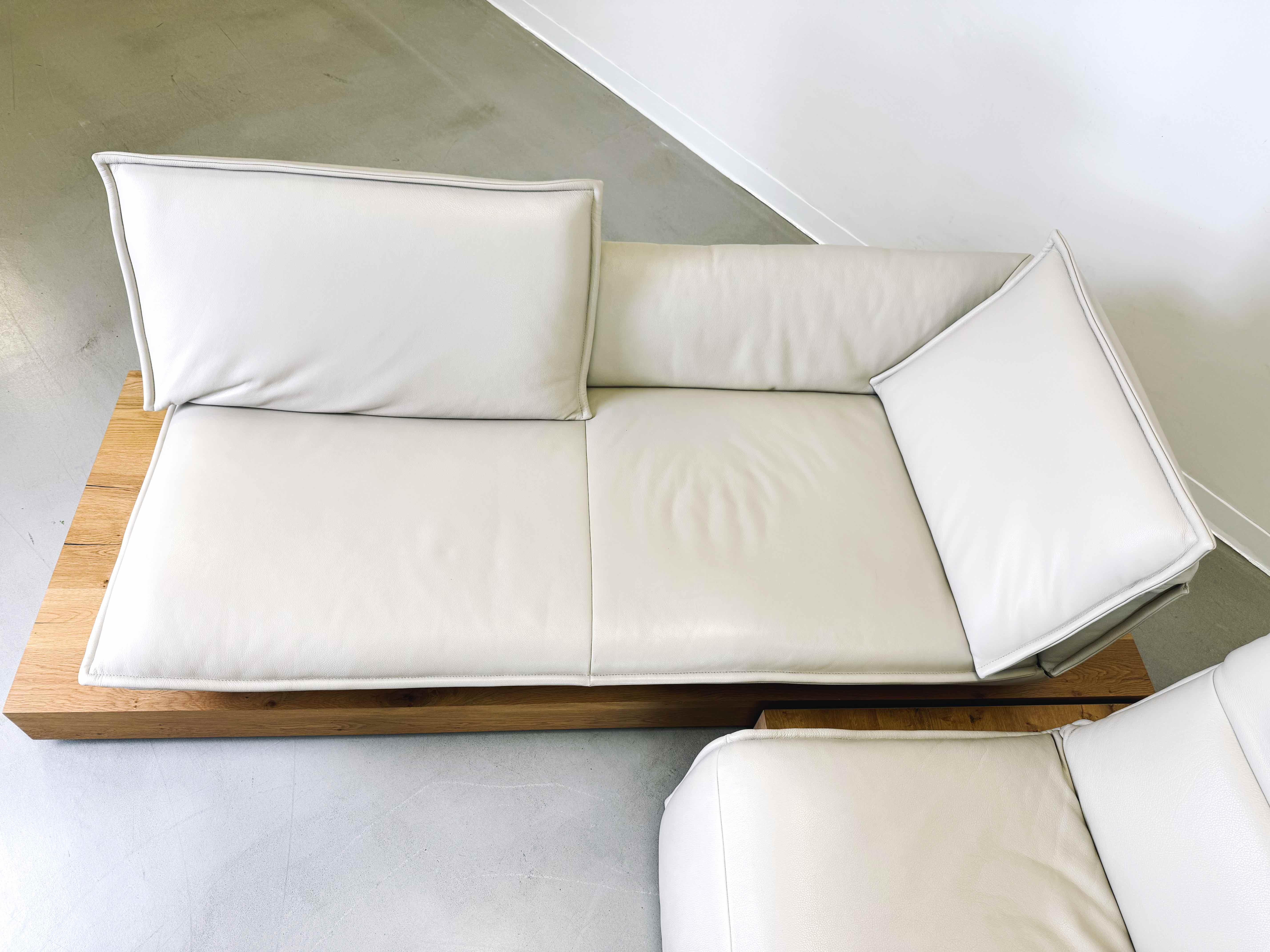 Corner sofa Koinor Free Motion Edit 3 Leather Couch Beamed Oak 2