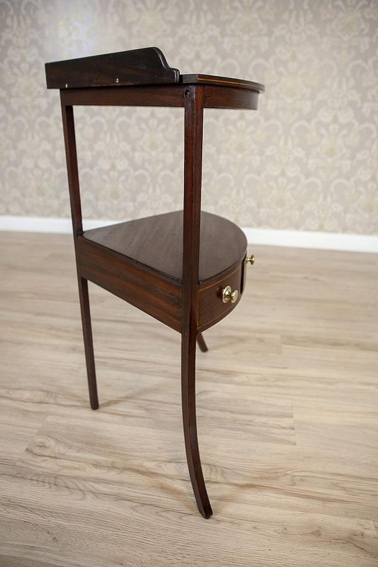 European Corner Table From the Early 20th Century in Dark Brown For Sale