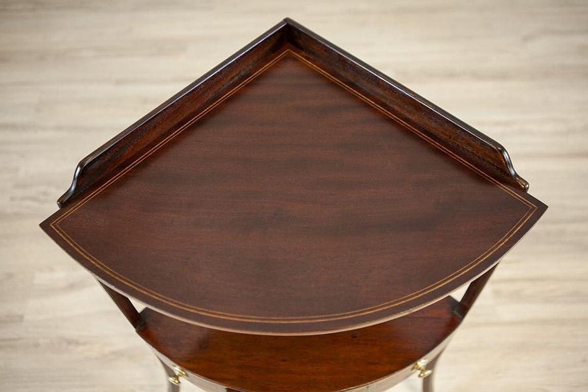Wood Corner Table From the Early 20th Century in Dark Brown For Sale