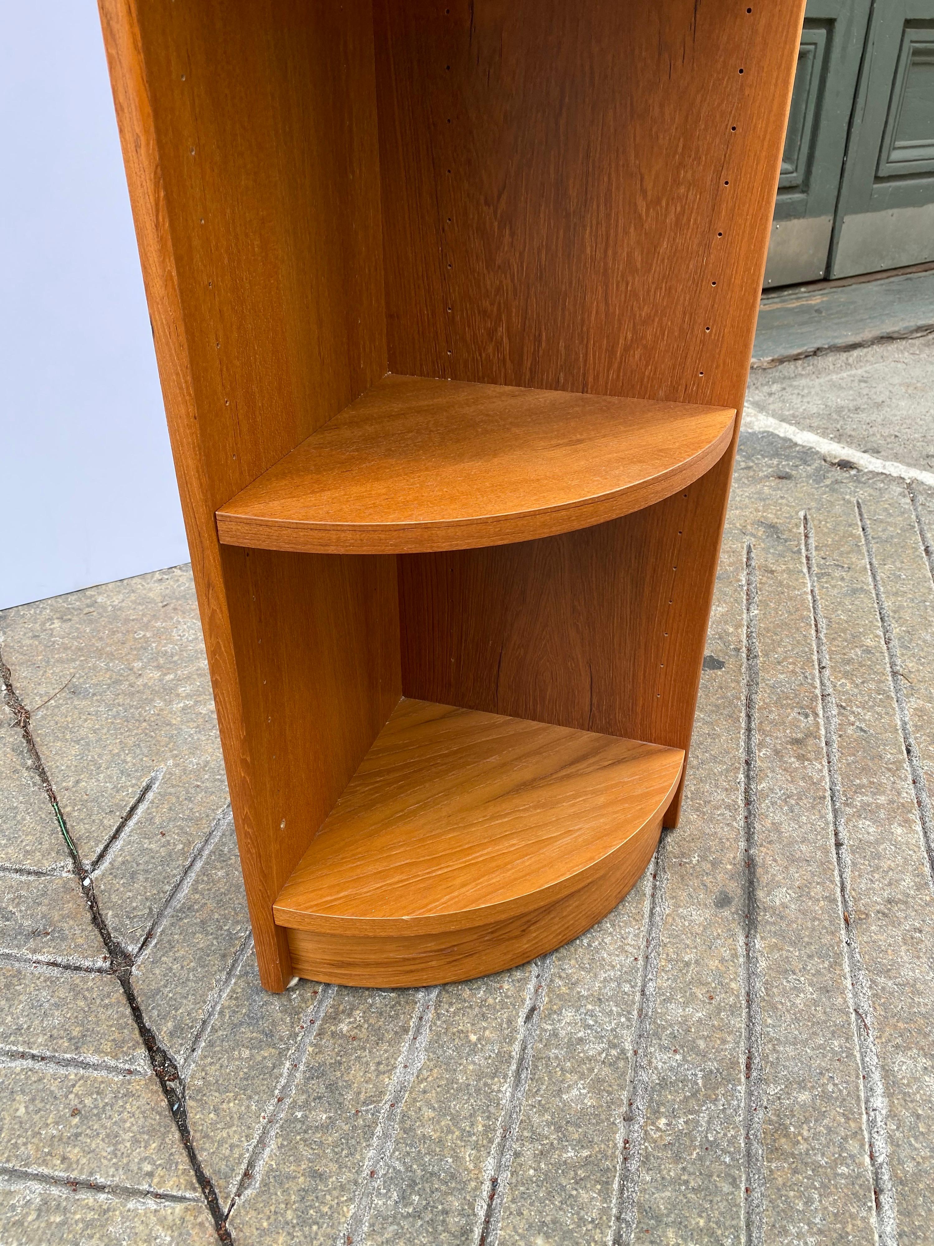 Scandinavian Modern Corner Teak Shelf