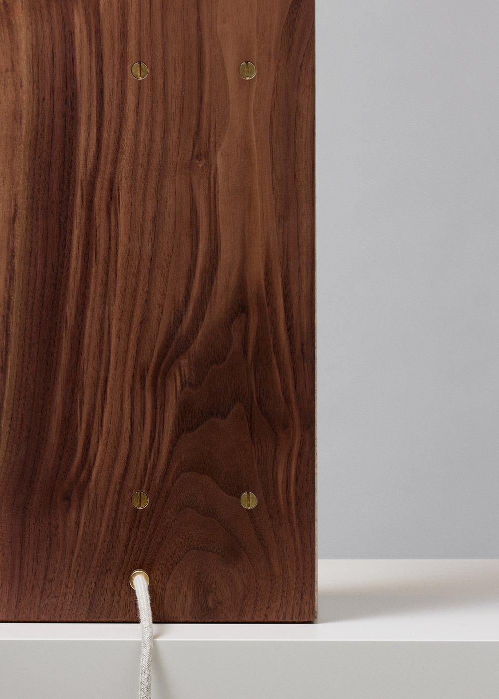 Corner Triangle Exclusive Edition Sand Walnut Table Lamp by Hot Wire Extensions For Sale 3
