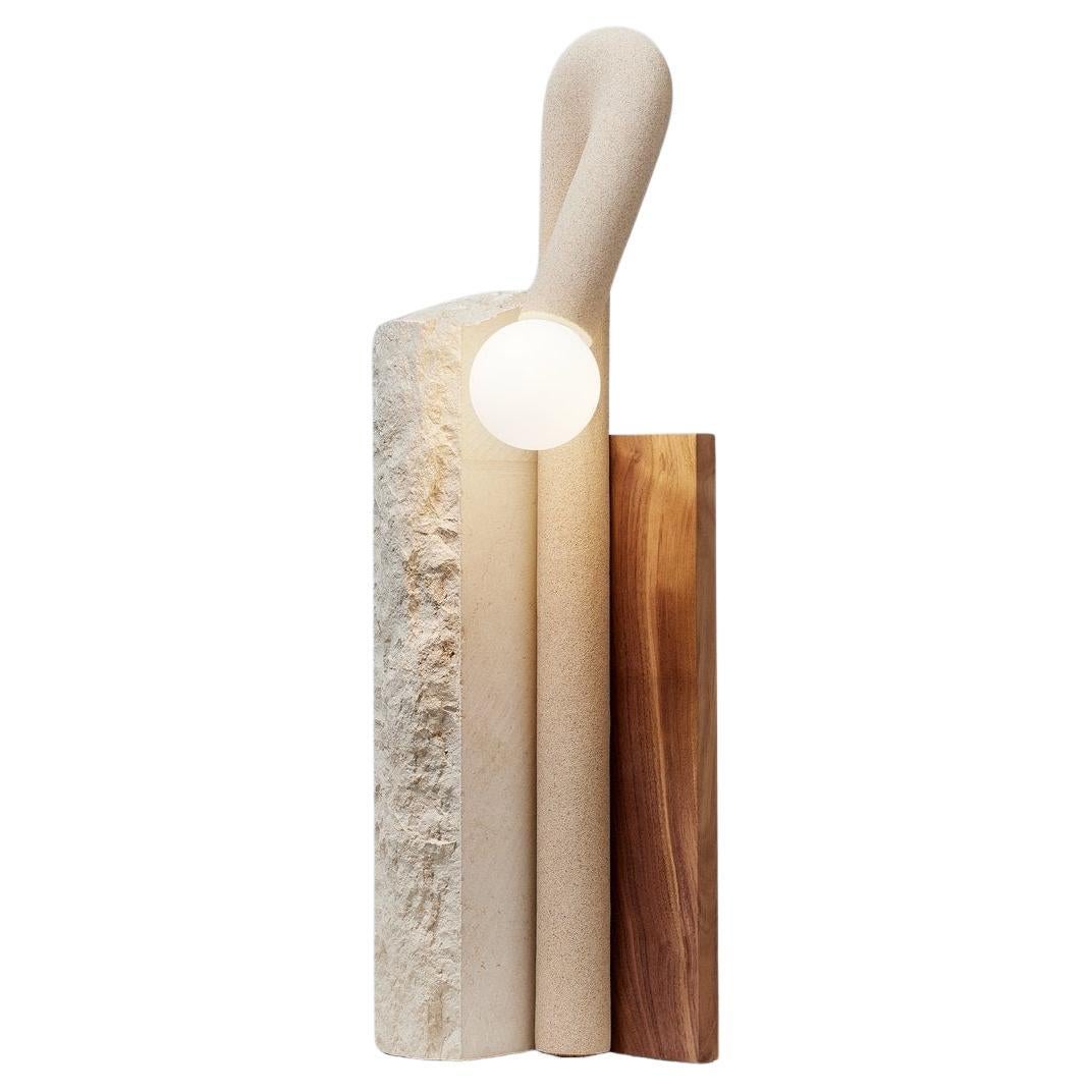 Corner Triangle Exclusive Edition Sand Walnut Table Lamp by Hot Wire Extensions